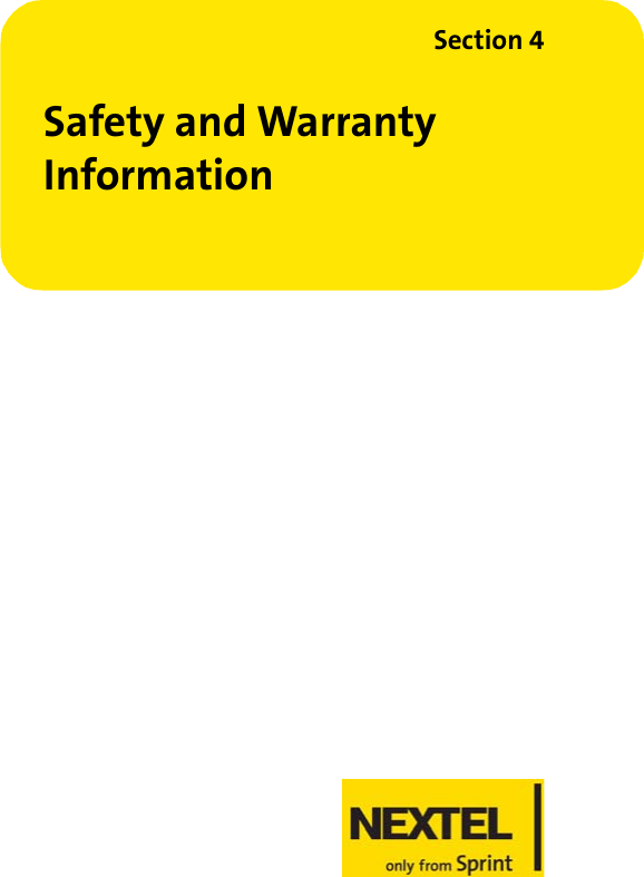 Section 4Safety and Warranty Information