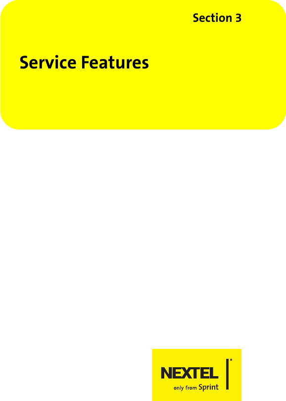 Section 3Service Features
