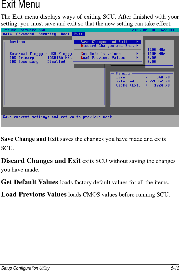   Setup Configuration Utility 5-14 