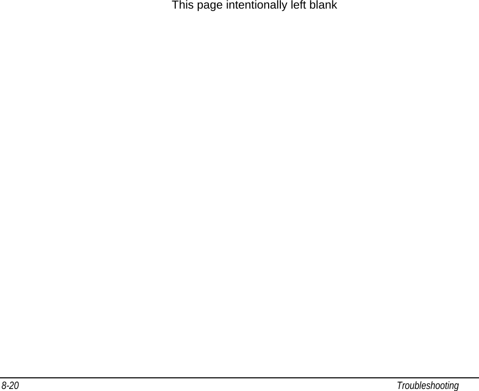8-20                                                                                                                                                             Troubleshooting                                                              This page intentionally left blank 