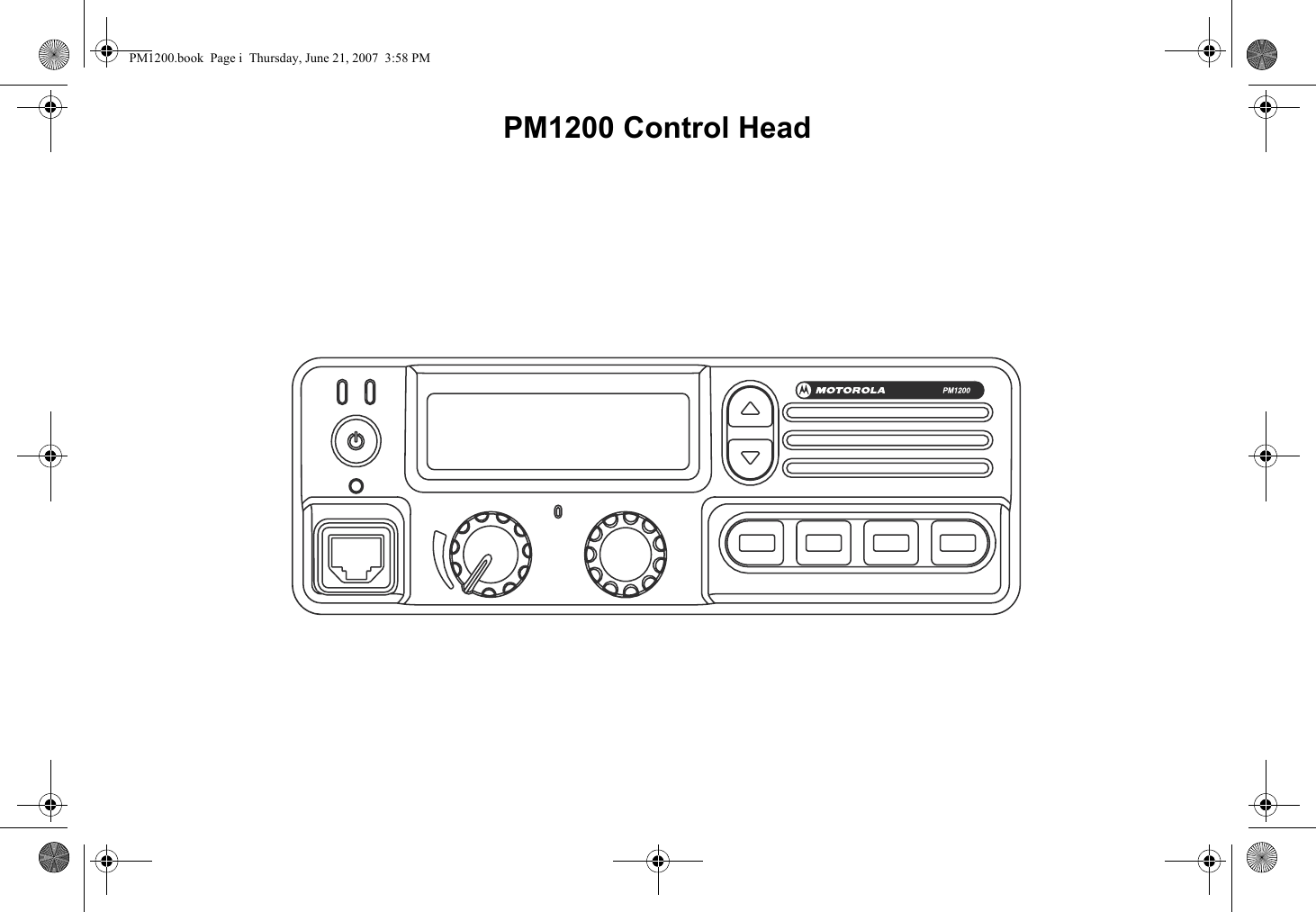 PM1200 Control Head PM1200.book  Page i  Thursday, June 21, 2007  3:58 PM