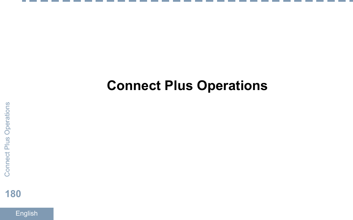 Connect Plus OperationsConnect Plus Operations180English