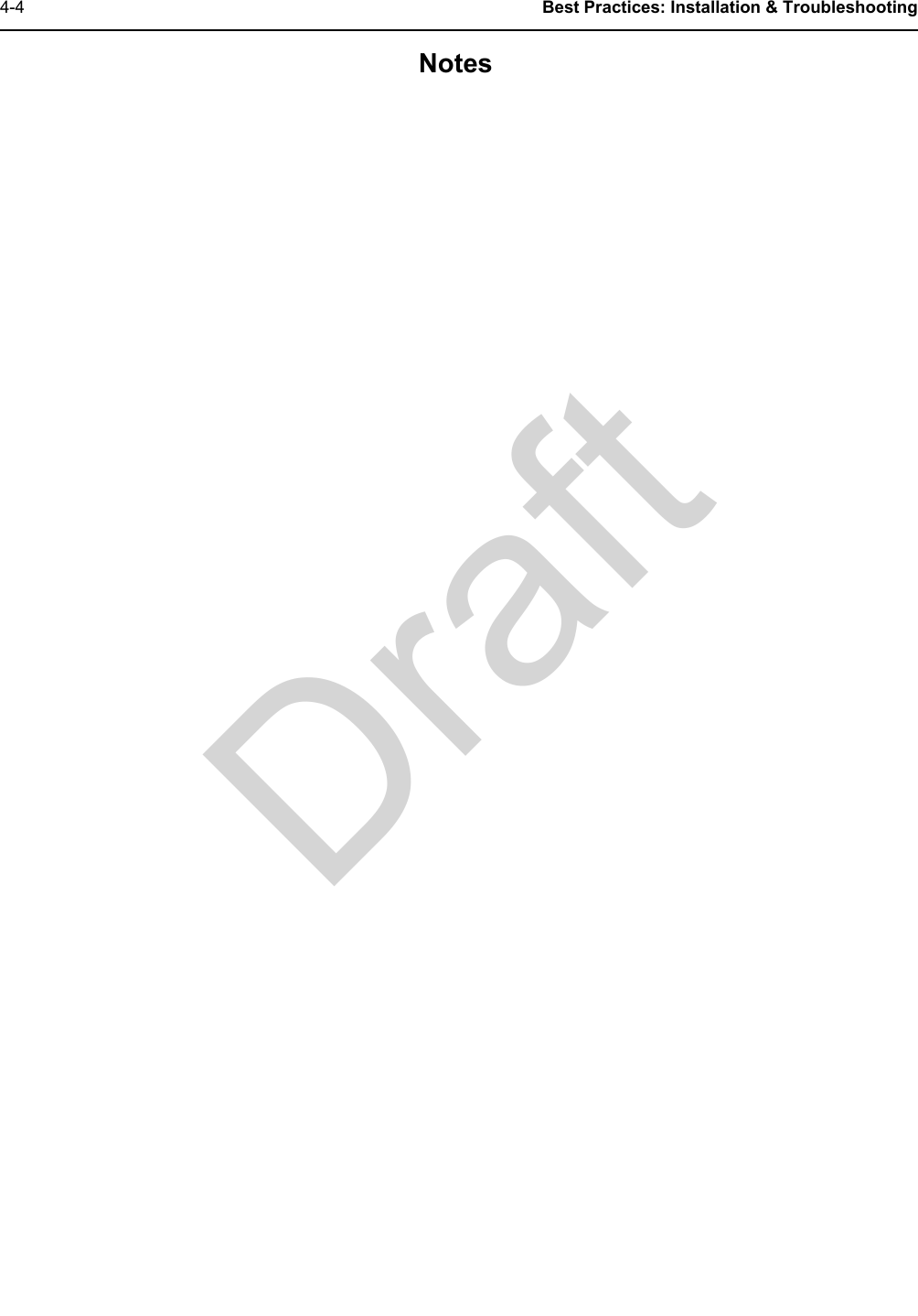 DraftNotes4-4 Best Practices: Installation &amp; Troubleshooting