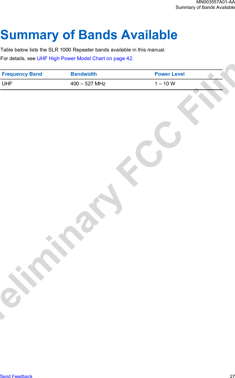 This page intentionally left blank.Preliminary FCC Filing