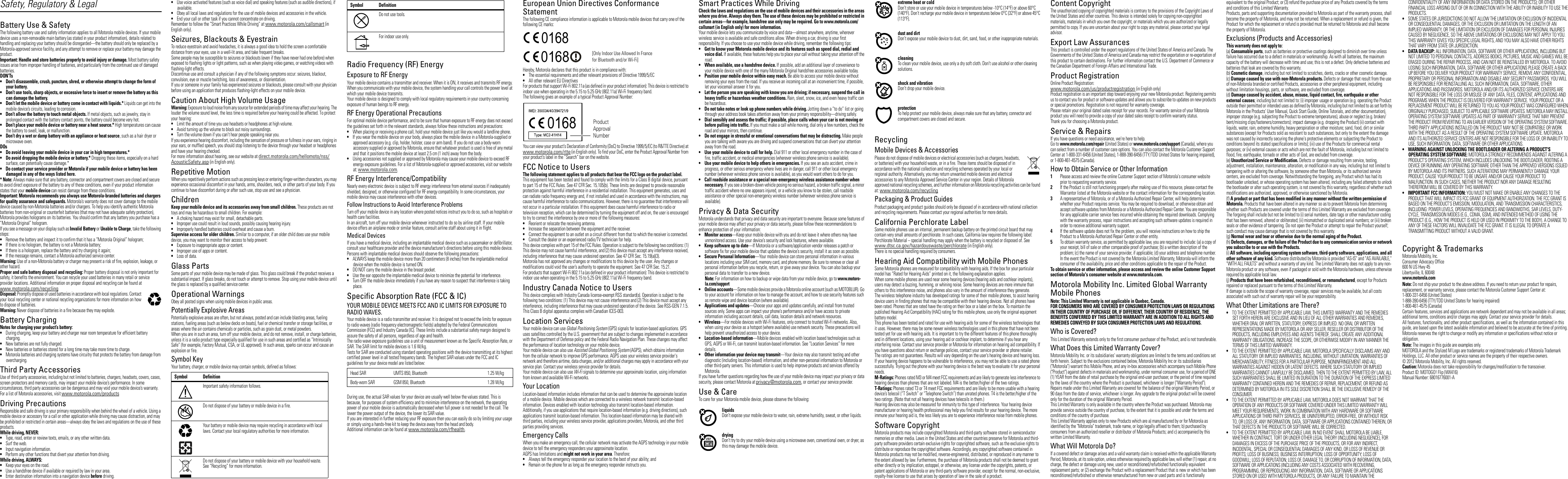 Page 2 of 2 - Motorola Motorola-68Xxxxxxxx-A-Users-Manual- NA WX416 Getting Started Guide  Motorola-68xxxxxxxx-a-users-manual