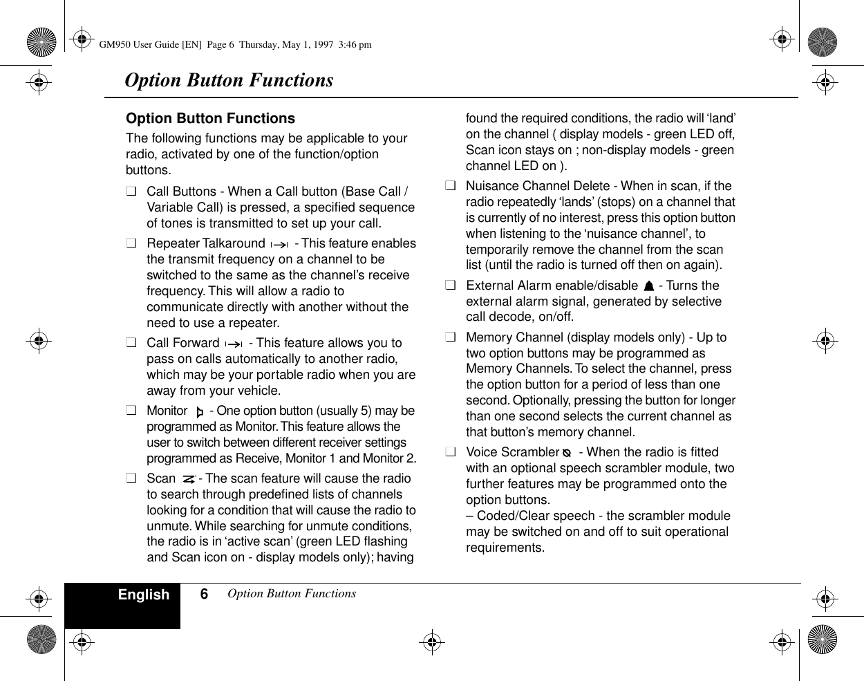 Page 6 of 9 - Motorola Motorola-Gm950-Users-Manual- GM950 Mobile Radio  Motorola-gm950-users-manual