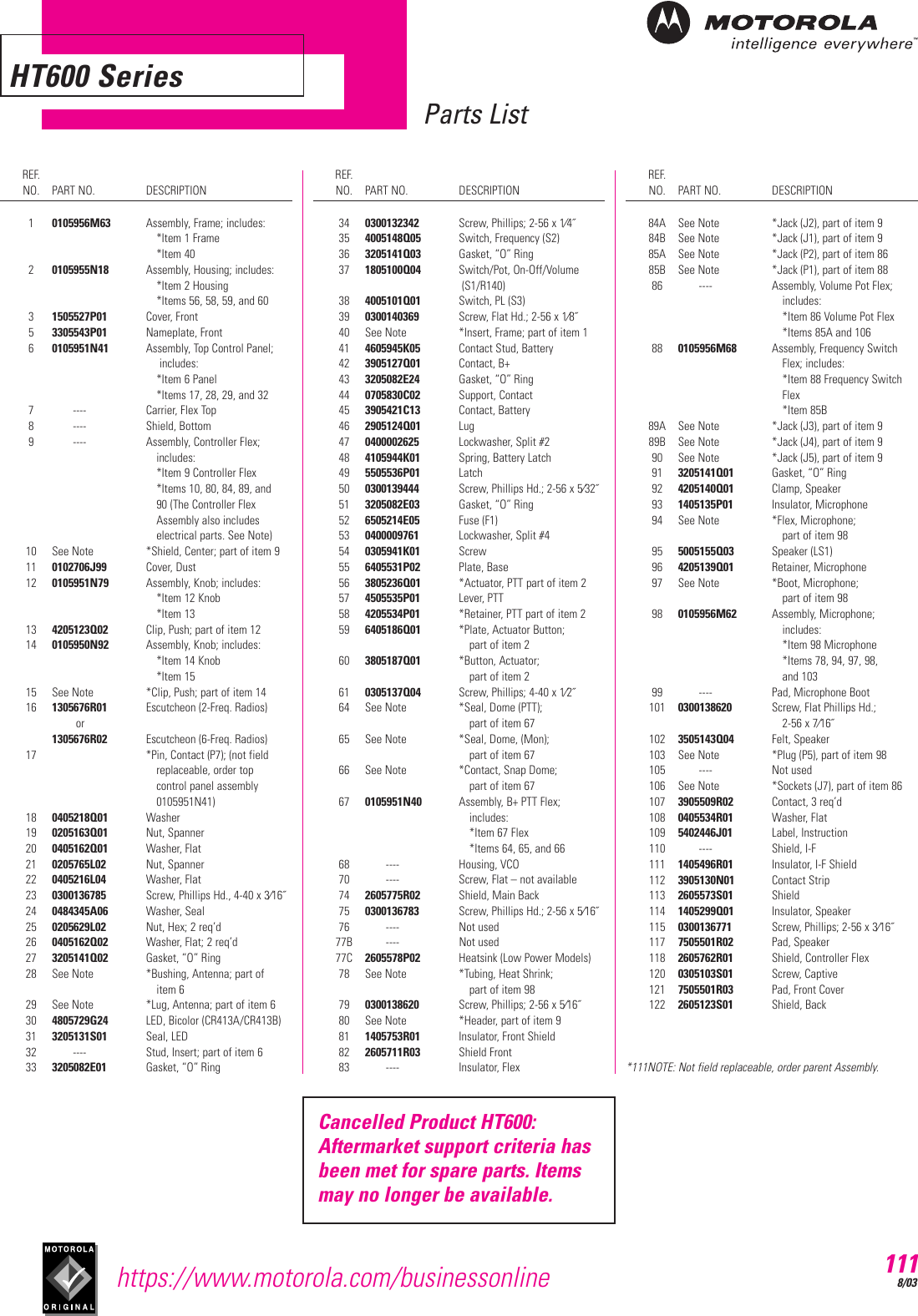 Page 2 of 12 - Motorola Motorola-Ht600-Users-Manual- Moto_portable  Motorola-ht600-users-manual