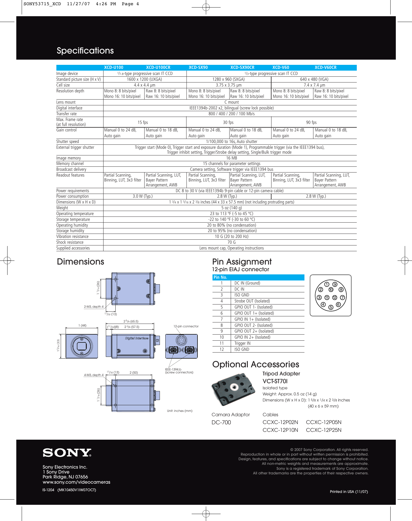 Page 4 of 4 - Motorola Motorola-Ieee-1394-B-Users-Manual- SONY53715_XCD  Motorola-ieee-1394-b-users-manual