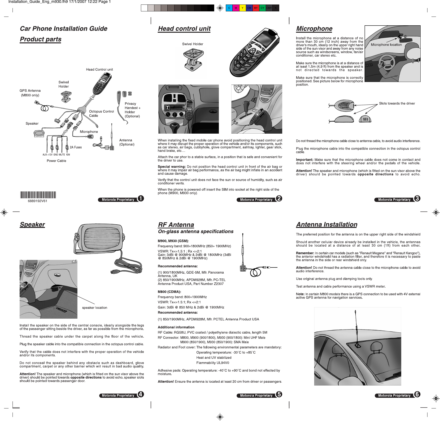 Page 1 of 2 - Motorola Motorola-M900-Installation-Guide- Installation_Guide_Eng_m930.fh9  Motorola-m900-installation-guide