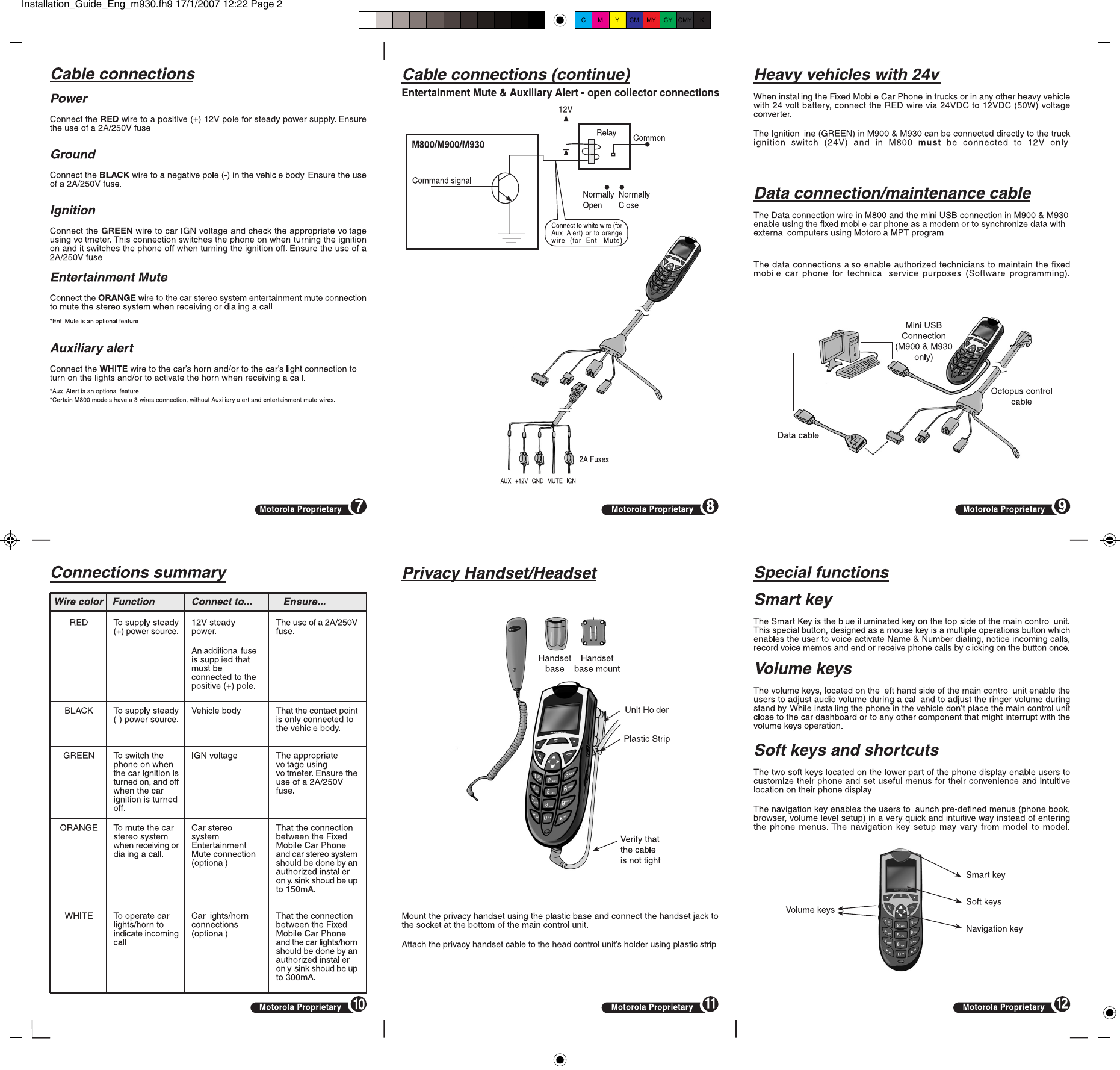 Page 2 of 2 - Motorola Motorola-M900-Installation-Guide- Installation_Guide_Eng_m930.fh9  Motorola-m900-installation-guide