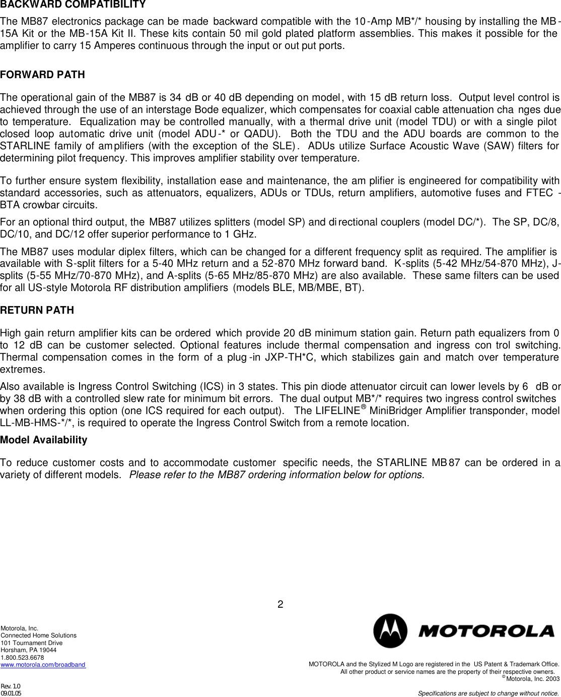 Page 2 of 12 - Motorola Motorola-Mb87-Users-Manual-  Motorola-mb87-users-manual