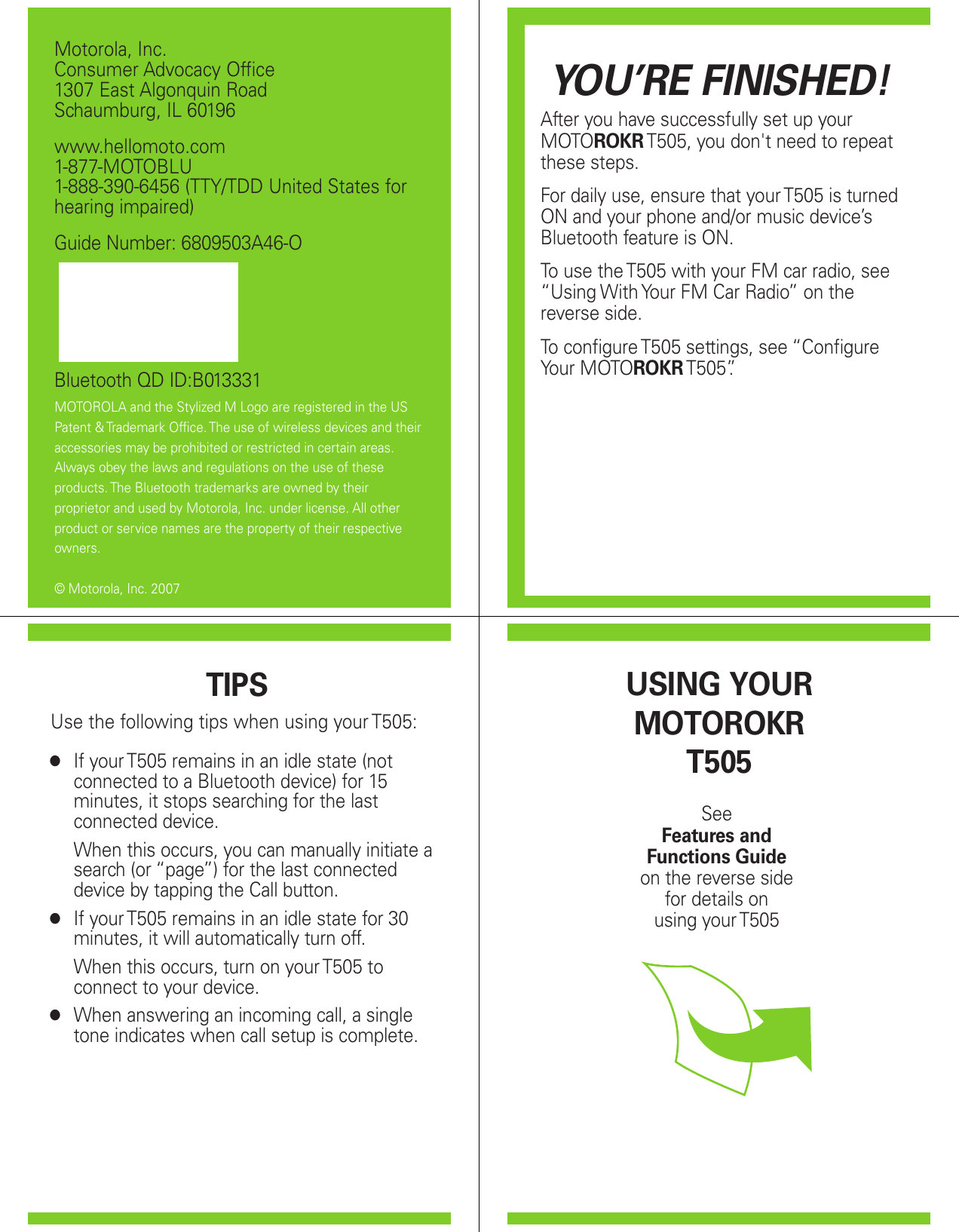Page 3 of 8 - Motorola Motorola-Motorokr-T505-Users-Manual-  Motorola-motorokr-t505-users-manual
