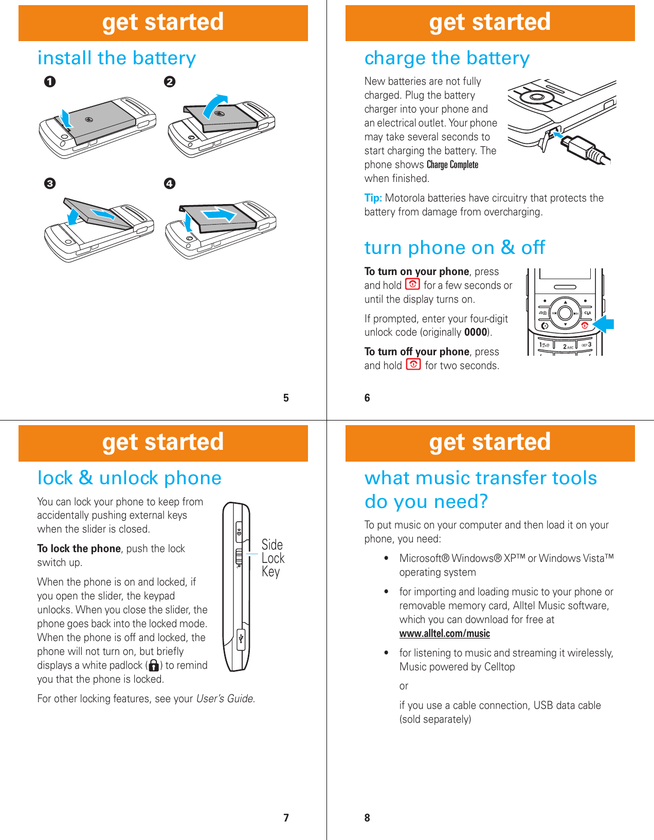 Page 2 of 10 - Motorola Motorola-Motorokr-Z6M-Cdma-Alltel-Quick-Start-Manual-  Motorola-motorokr-z6m-cdma-alltel-quick-start-manual