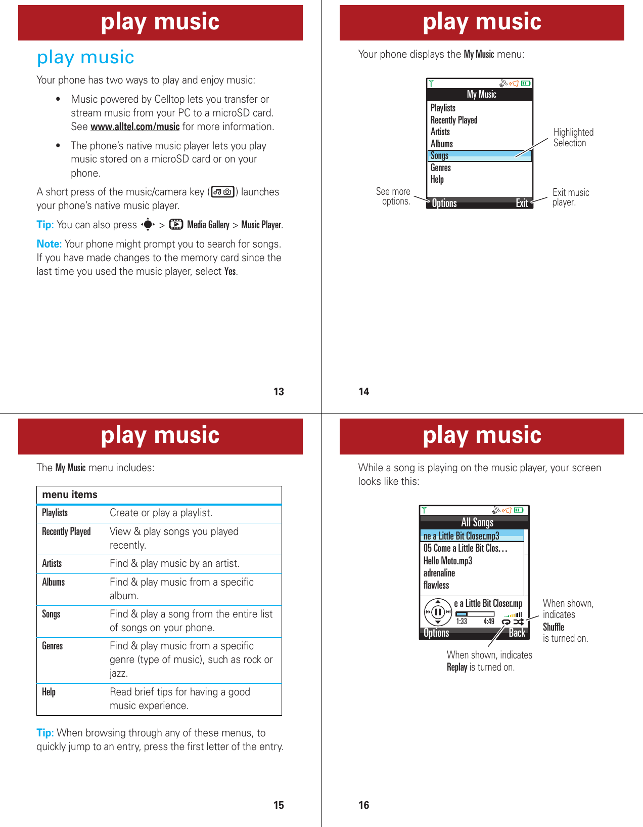 Page 4 of 10 - Motorola Motorola-Motorokr-Z6M-Cdma-Alltel-Quick-Start-Manual-  Motorola-motorokr-z6m-cdma-alltel-quick-start-manual