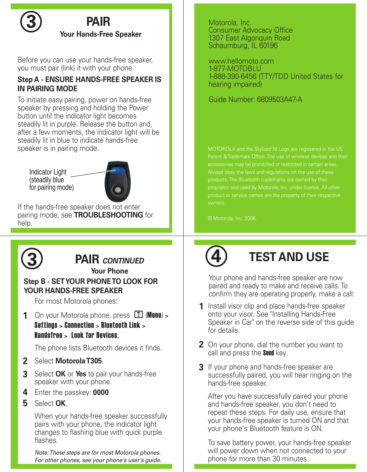Page 2 of 5 - Motorola Motorola-Motorola-Bluetooth-Headset-T305-Users-Manual-  Motorola-motorola-bluetooth-headset-t305-users-manual