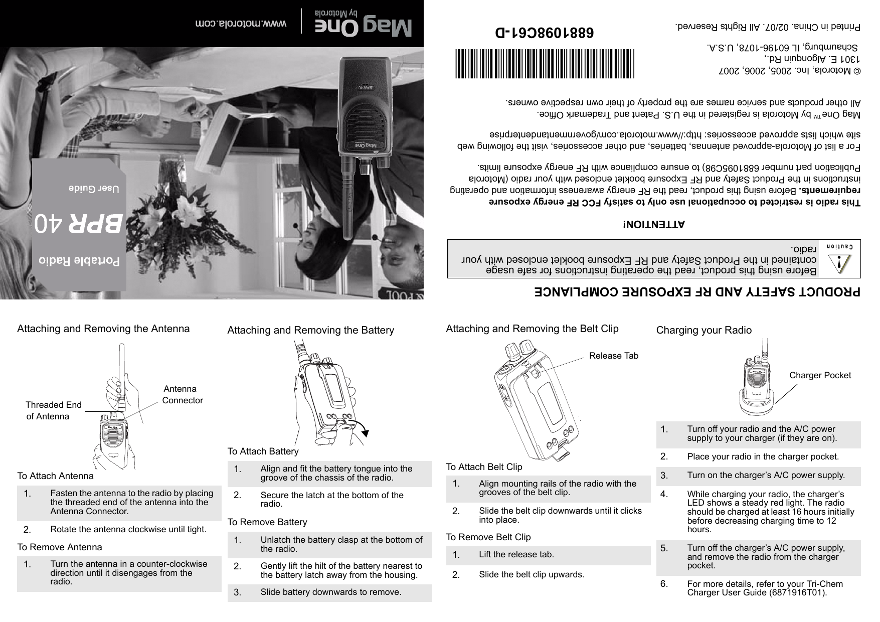 Page 1 of 2 - Motorola Motorola-Motorola-Portable-Radio-Bpr40-Users-Manual- 6881098C61-D  Motorola-motorola-portable-radio-bpr40-users-manual