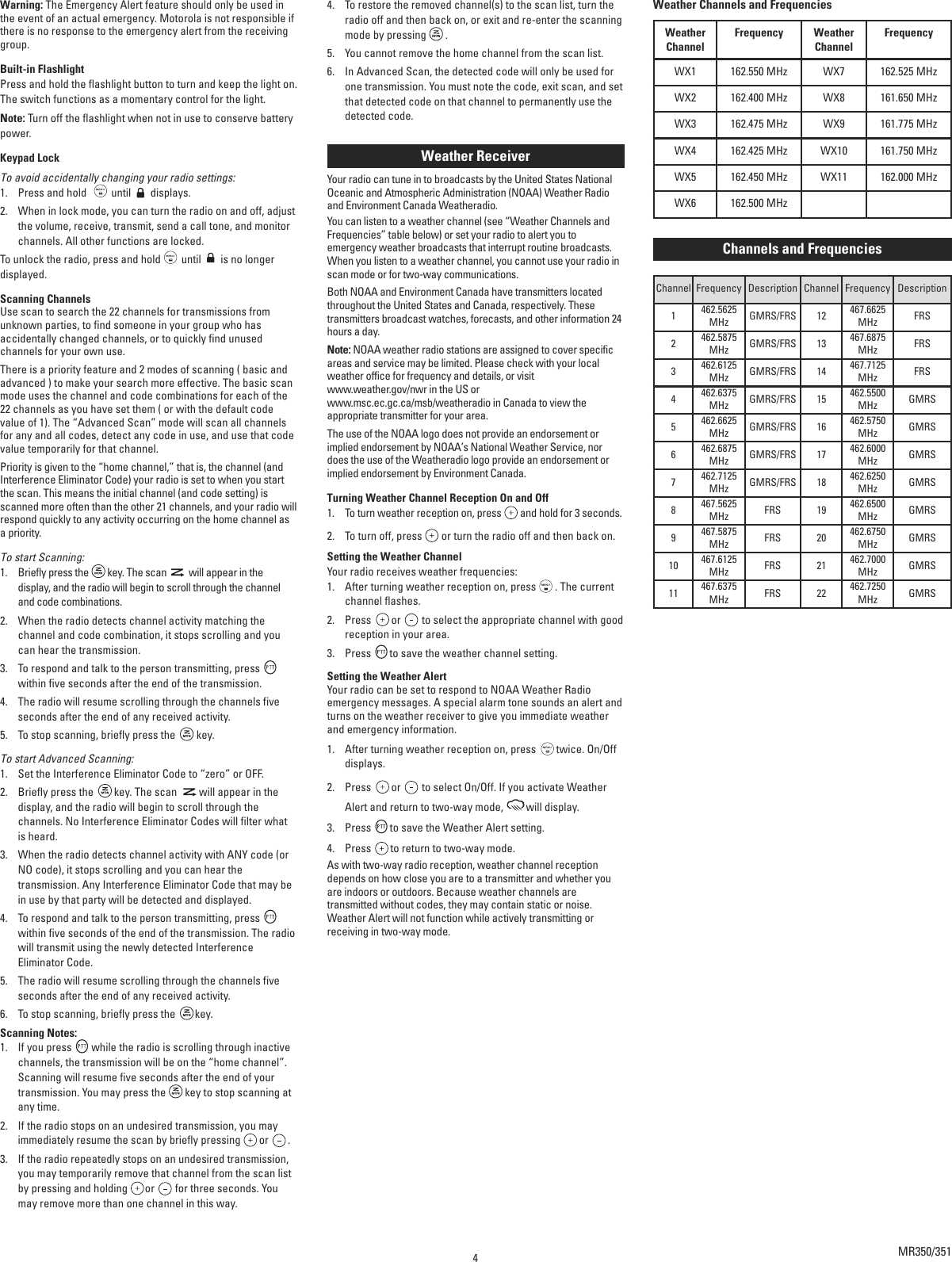 Page 4 of 5 - Motorola Motorola-Motorola-Talkabout-Mr350R-2-Way-Radio-Mr350R-Users-Manual- Web  Motorola-motorola-talkabout-mr350r-2-way-radio-mr350r-users-manual