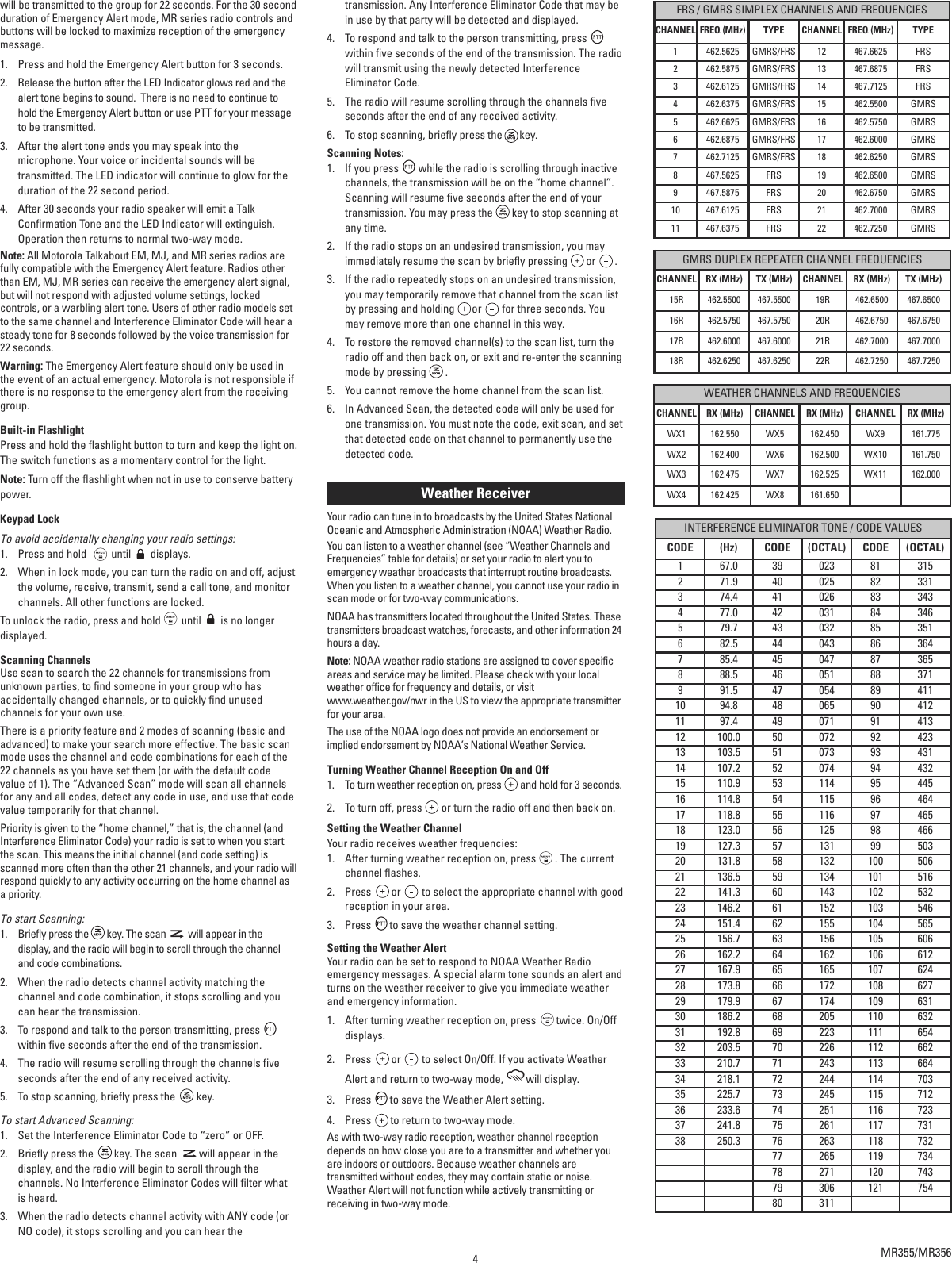 Page 4 of 5 - Motorola Motorola-Motorola-Talkabout-Mr355R-Two-Way-Radio-Mr355R-Users-Manual- Web  Motorola-motorola-talkabout-mr355r-two-way-radio-mr355r-users-manual