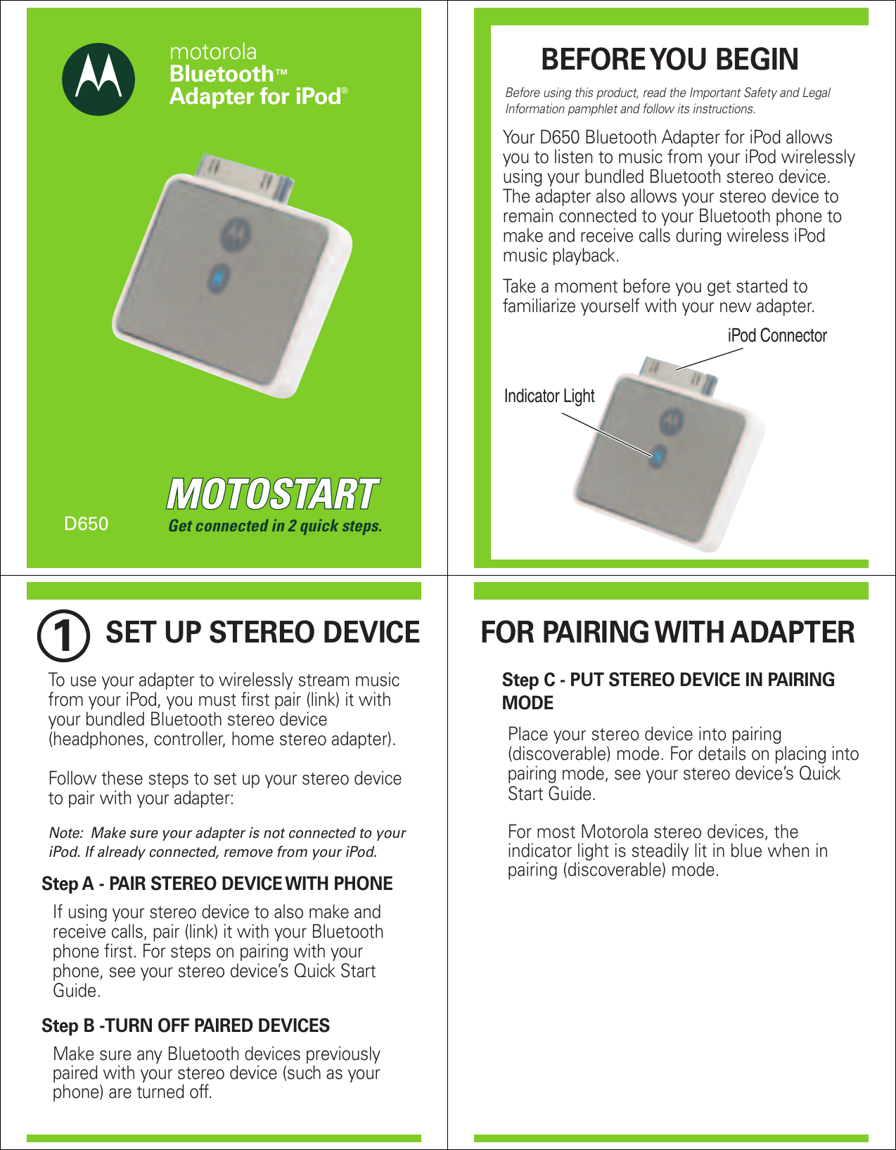 Page 1 of 6 - Motorola Motorola-Motostart-D650-Users-Manual- 9510a82o  Motorola-motostart-d650-users-manual