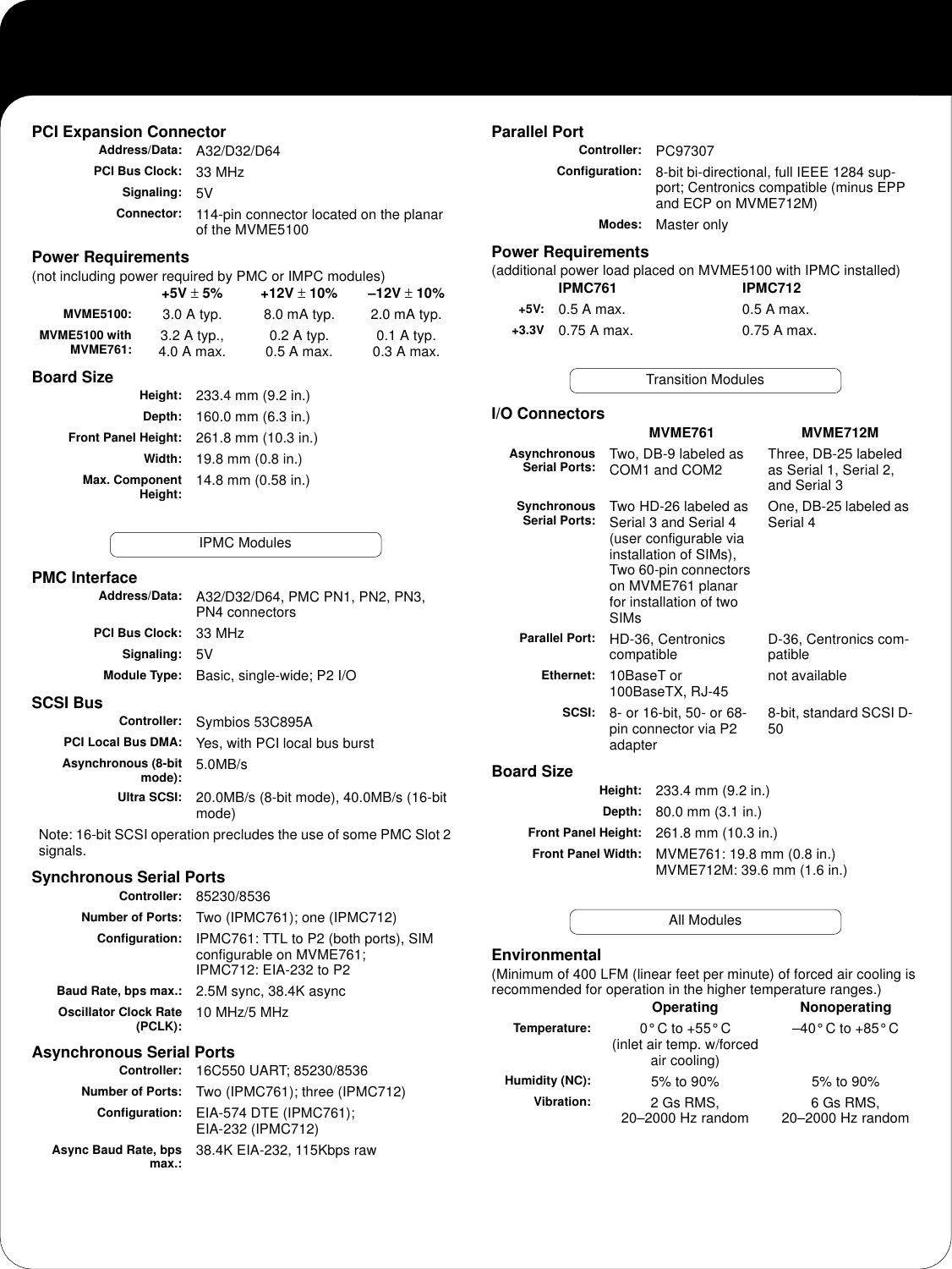 Page 4 of 5 - Motorola Motorola-Mvme5100-Series-Users-Manual- MVME5100 Series VME Processor Modules Data Sheet  Motorola-mvme5100-series-users-manual