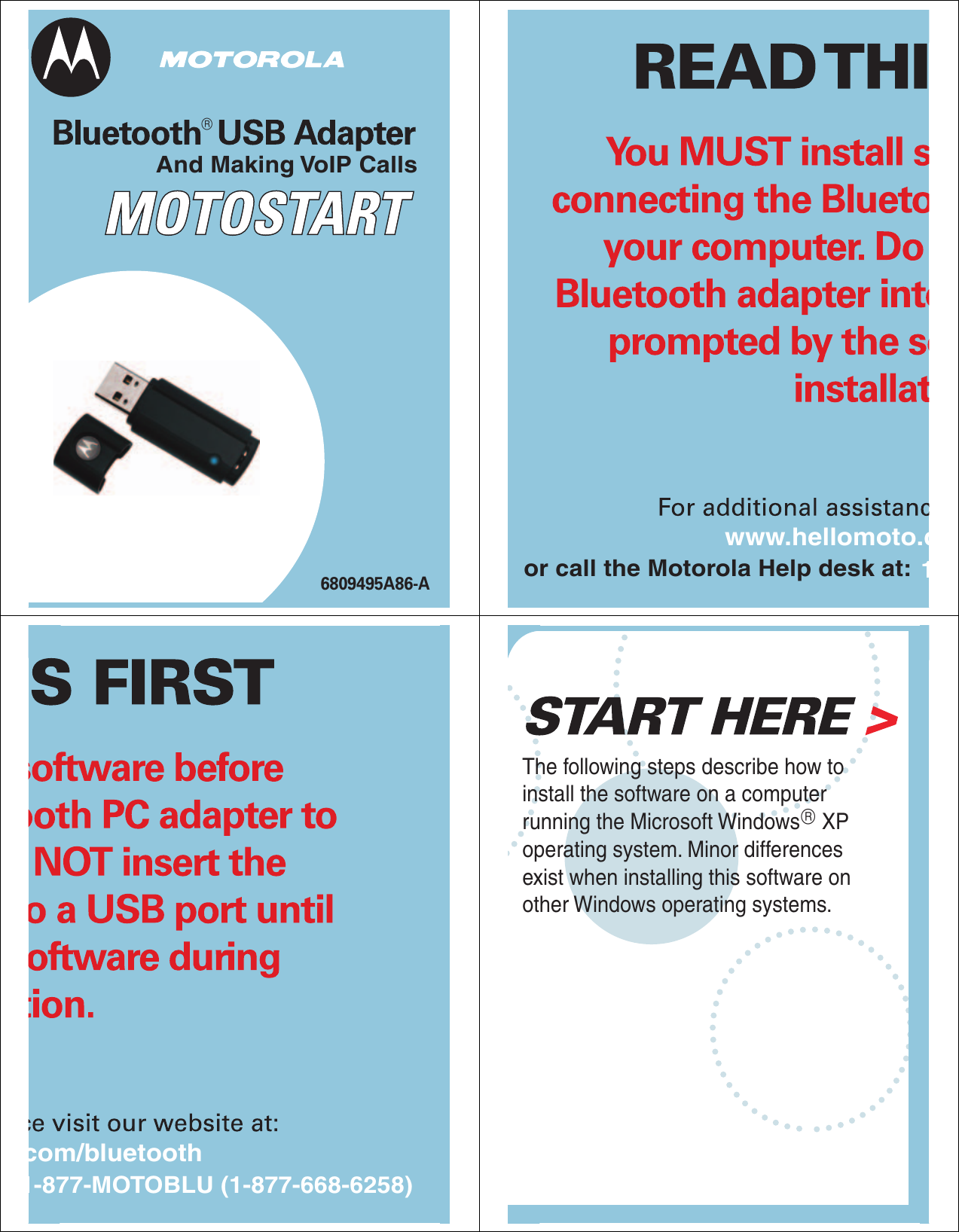 Page 1 of 10 - Motorola Motorola-Other-Bluetooth-Adapters-Pc850-Owners-Manual