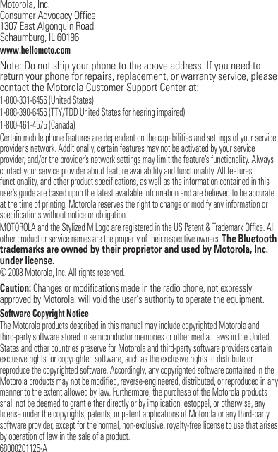 Page 10 of 10 - Motorola Motorola-Razr-V3S-Getting-Started-Guide- Motorola-razr-v3s-getting-started-guide