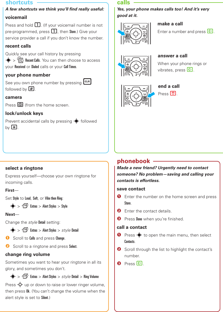 Page 3 of 10 - Motorola Motorola-Razr-V3S-Getting-Started-Guide- Motorola-razr-v3s-getting-started-guide