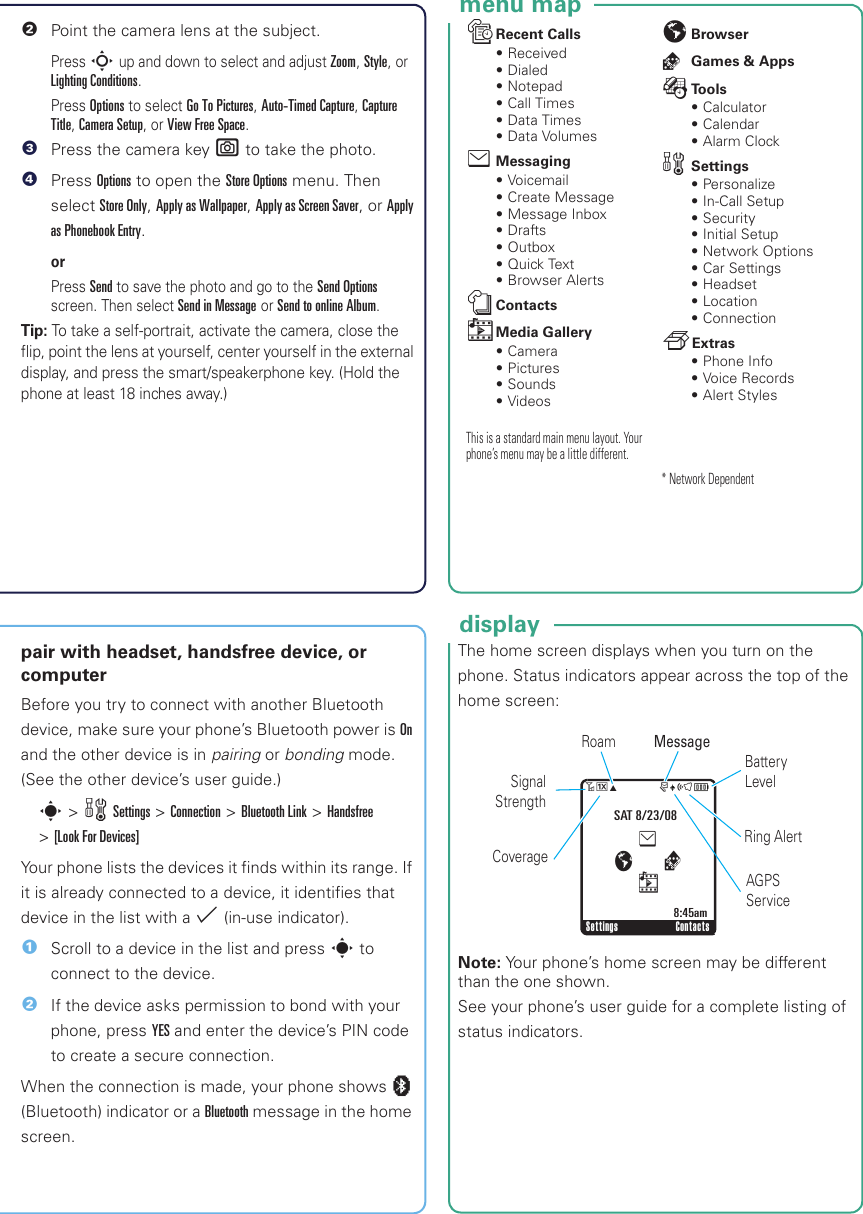 Page 5 of 10 - Motorola Motorola-Razr-V3S-Getting-Started-Guide- Motorola-razr-v3s-getting-started-guide