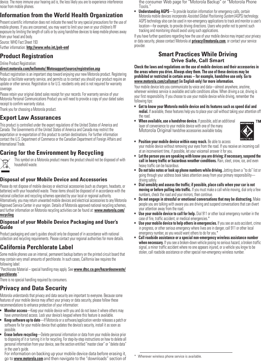 Page 9 of 10 - Motorola Motorola-Razr-V3S-Getting-Started-Guide- Motorola-razr-v3s-getting-started-guide