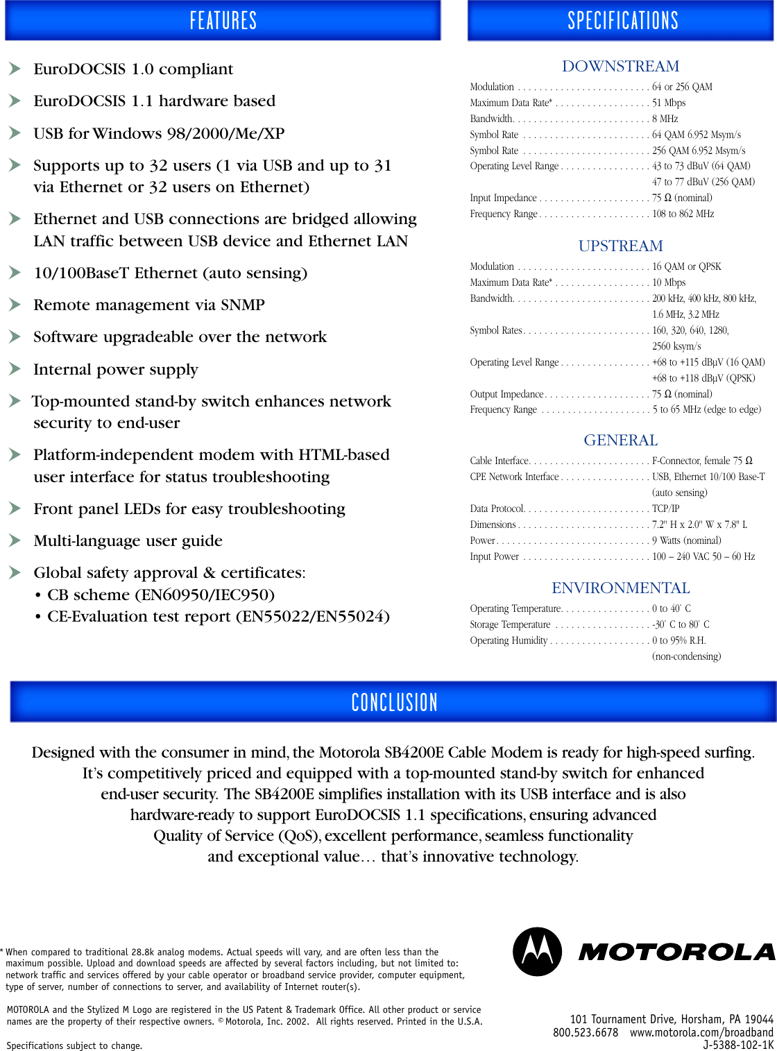 Page 2 of 2 - Motorola Motorola-Sb4200E-Users-Manual- MCSA6509 SB4200E  Motorola-sb4200e-users-manual