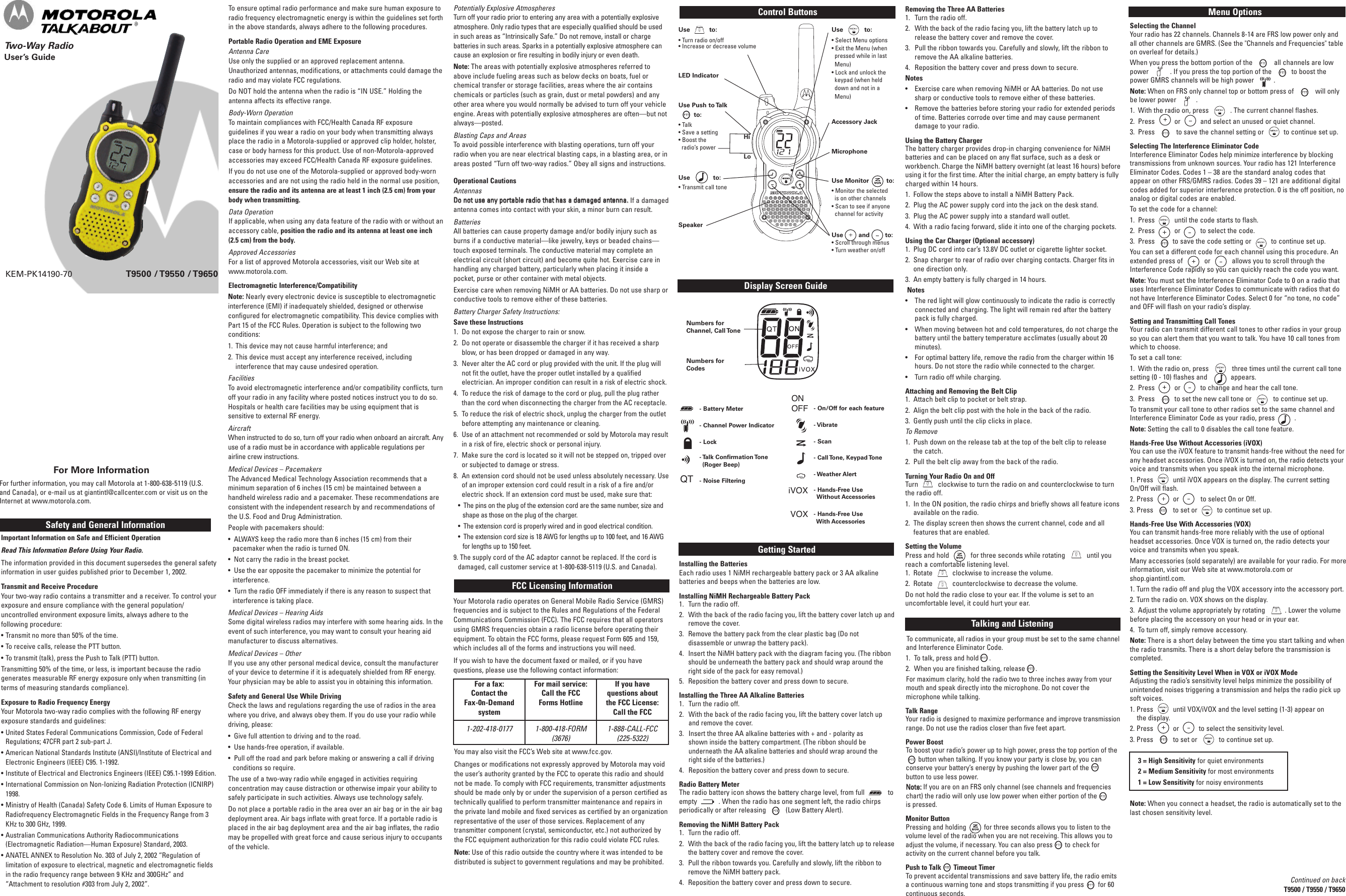 Page 1 of 2 - Motorola Motorola-T9500-Users-Manual- FV225_BPR_LSP_5  Motorola-t9500-users-manual