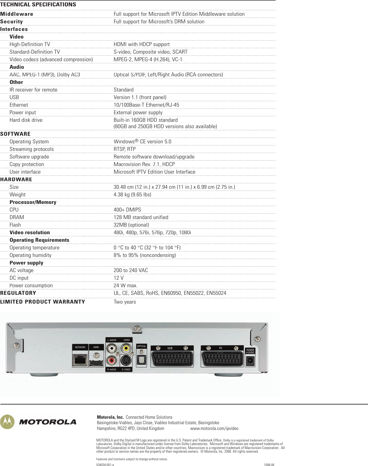 Page 2 of 2 - Motorola Motorola-Vip-1216-Users-Manual- 1216E-001  Motorola-vip-1216-users-manual