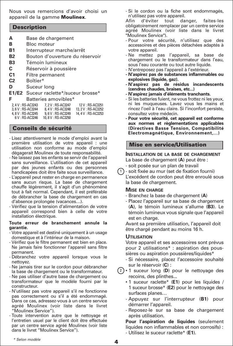 Page 7 of 10 - Moulinex Moulinex-Hand-Held-Vaccuum-Cleaner-Users-Manual- Imprimer ROWEN140-Notice Klinéa  Moulinex-hand-held-vaccuum-cleaner-users-manual