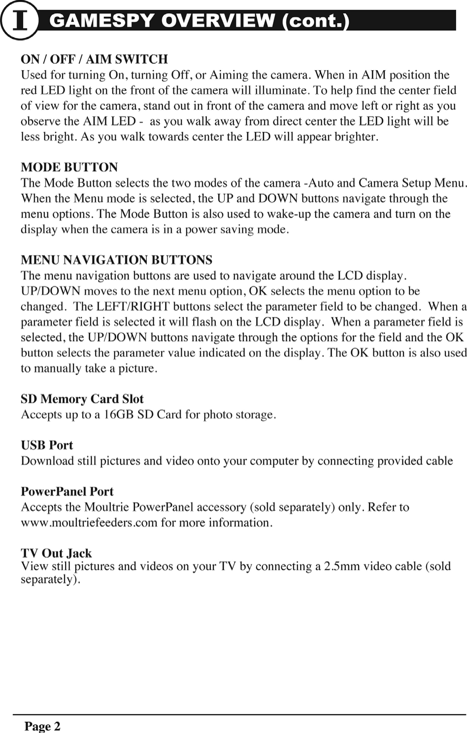 Page 2 of 11 - Moultrie D55 User Manual  To The 14dc2390-5915-4382-afa4-5c7017e3fe76