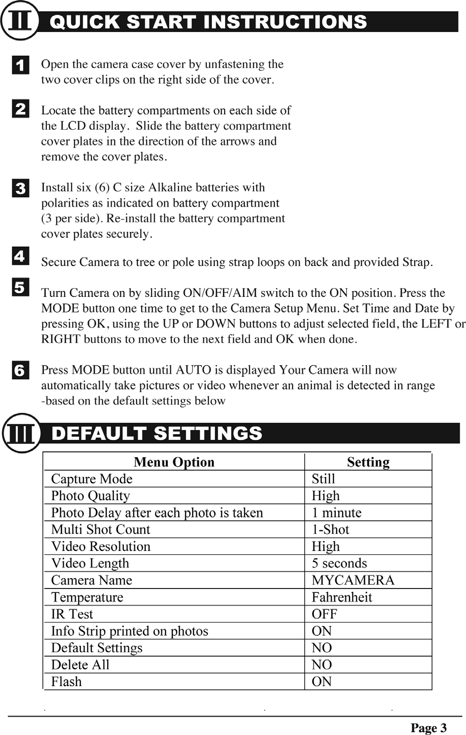 Page 3 of 11 - Moultrie D55 User Manual  To The 14dc2390-5915-4382-afa4-5c7017e3fe76