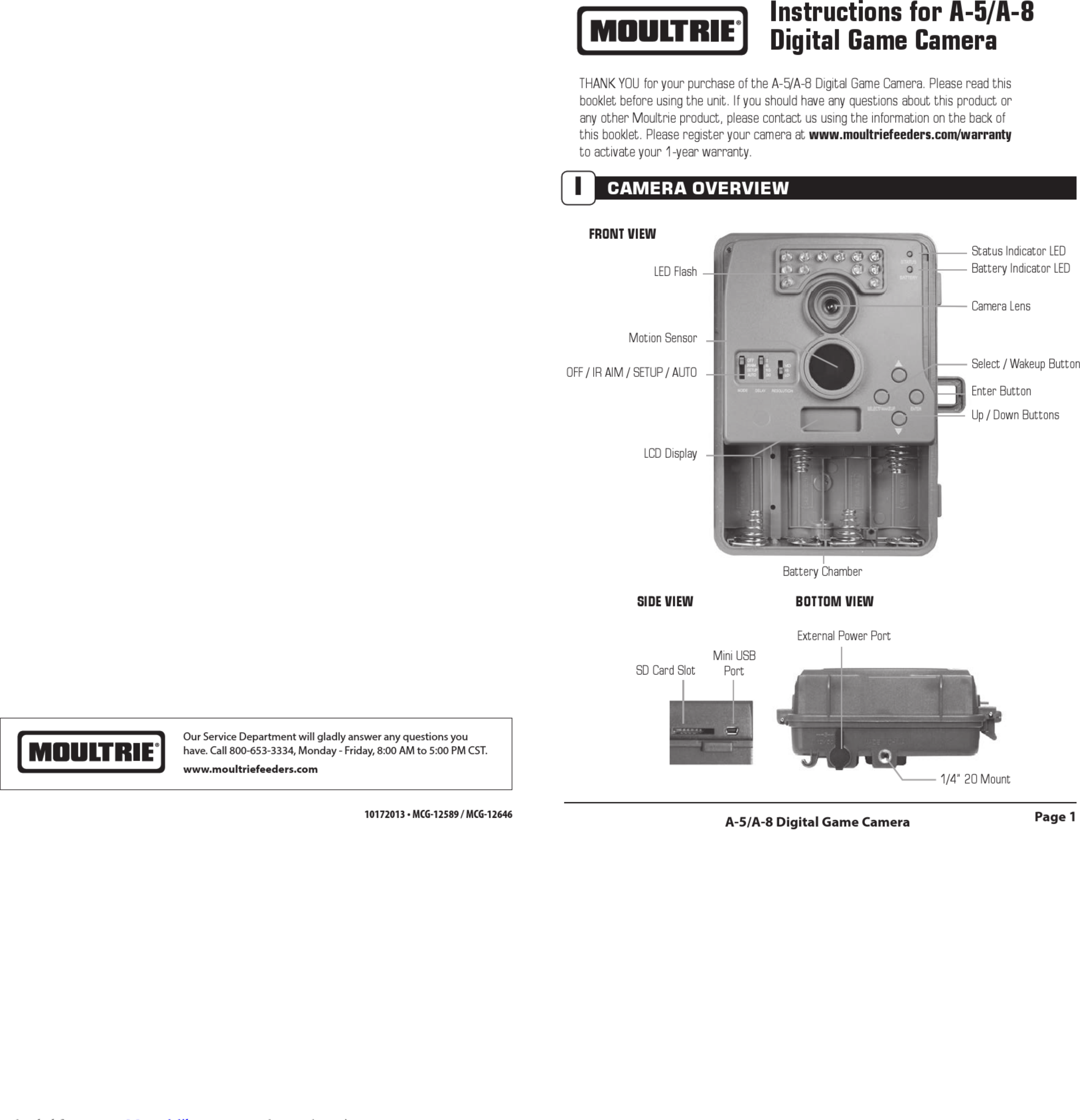 Page 1 of 6 - Moultrie Moultrie-A-5-Instructions-Manual- Moultrie-a-5-instructions-manual-1002836  Moultrie-a-5-instructions-manual