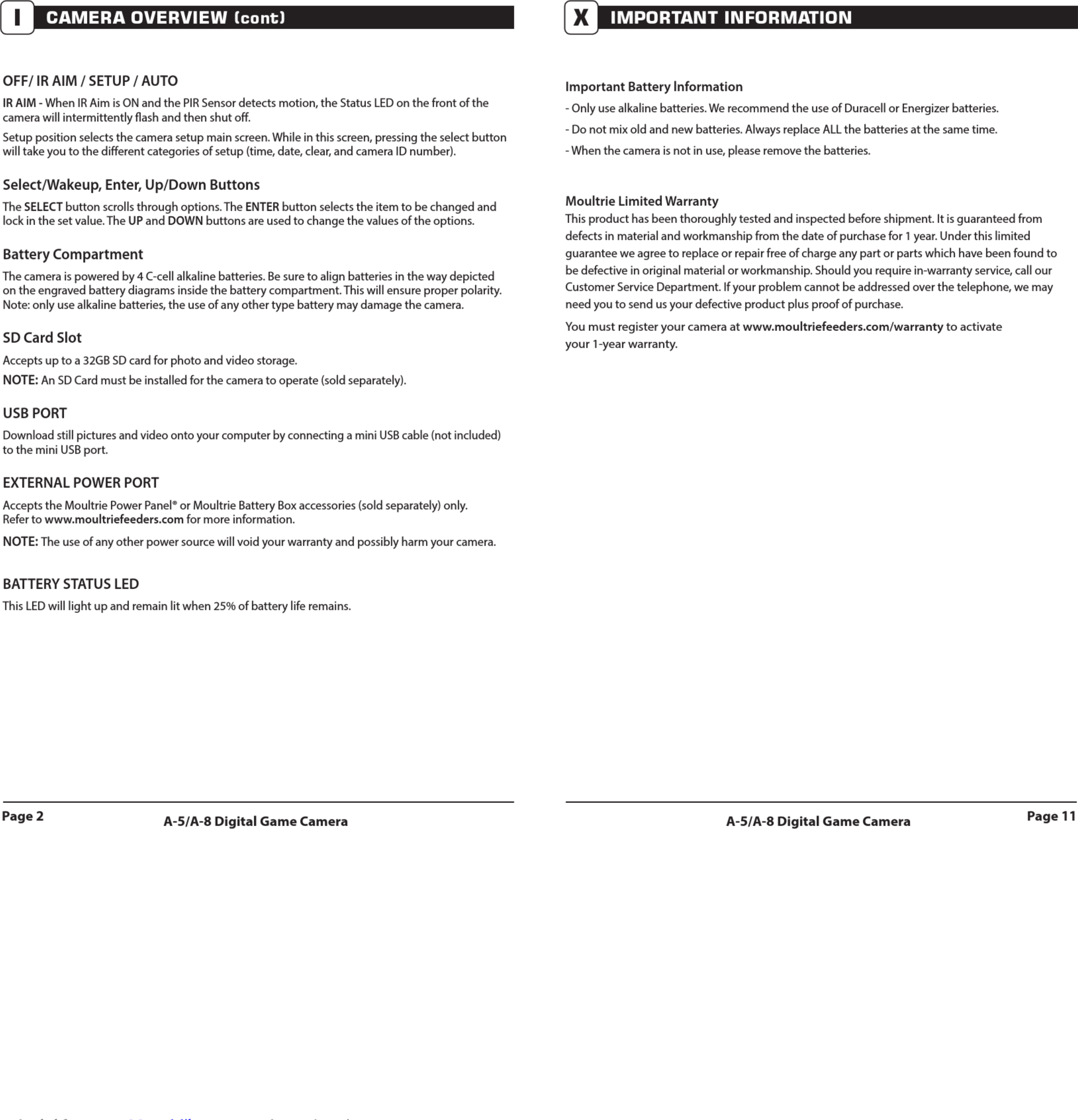 Page 2 of 6 - Moultrie Moultrie-A-5-Instructions-Manual- Moultrie-a-5-instructions-manual-1002836  Moultrie-a-5-instructions-manual