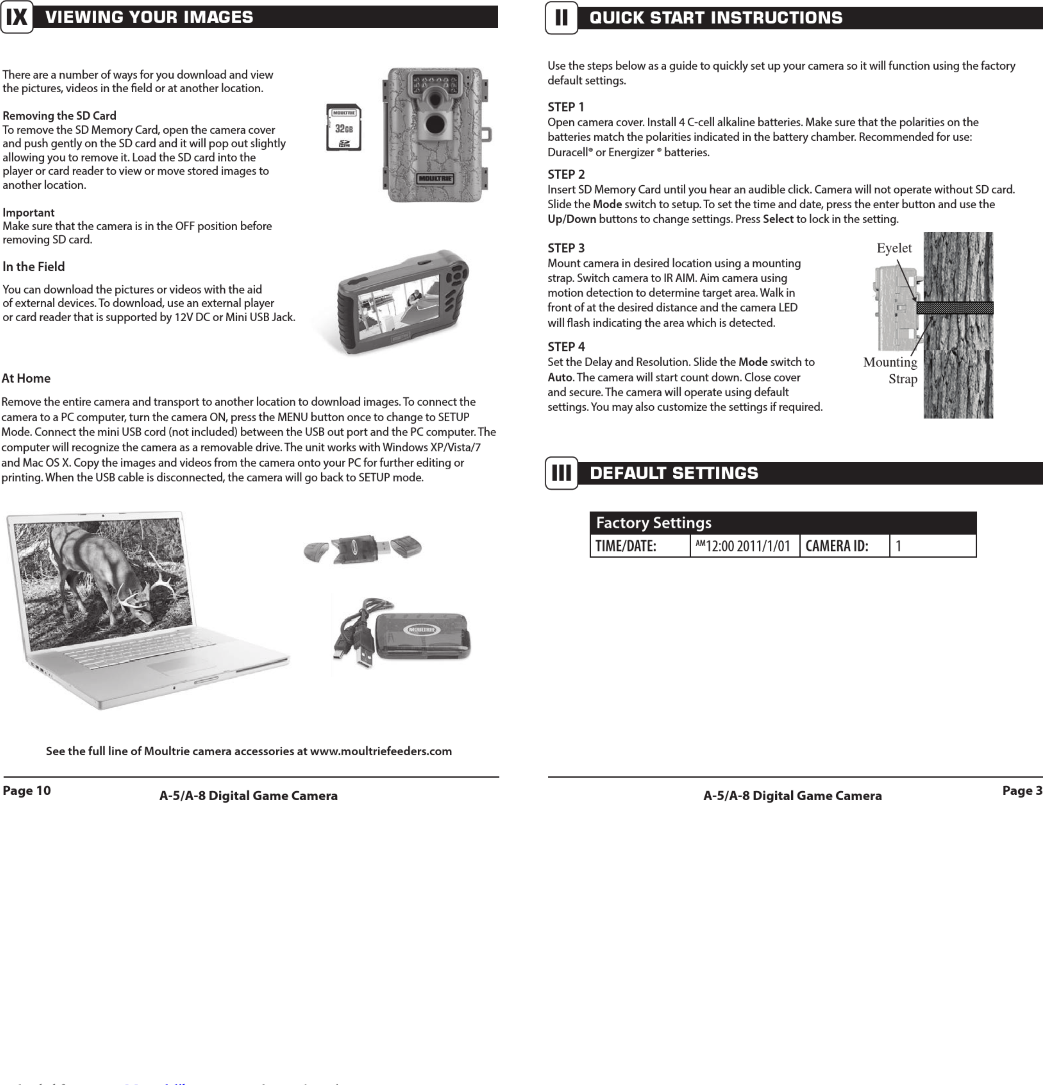 Moultrie A 5 Instructions Manual 1002836