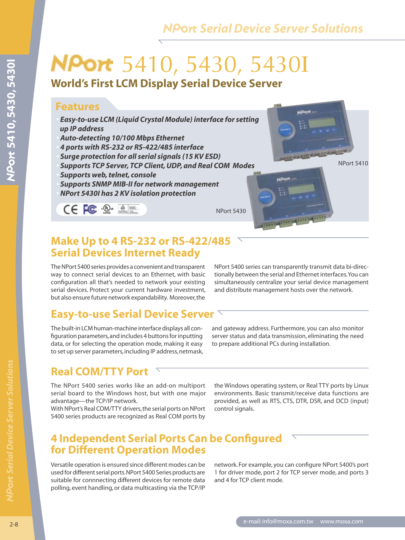 Page 1 of 4 - Moxa-Technologies Moxa-Technologies-Nport-5410-Users-Manual-  Moxa-technologies-nport-5410-users-manual