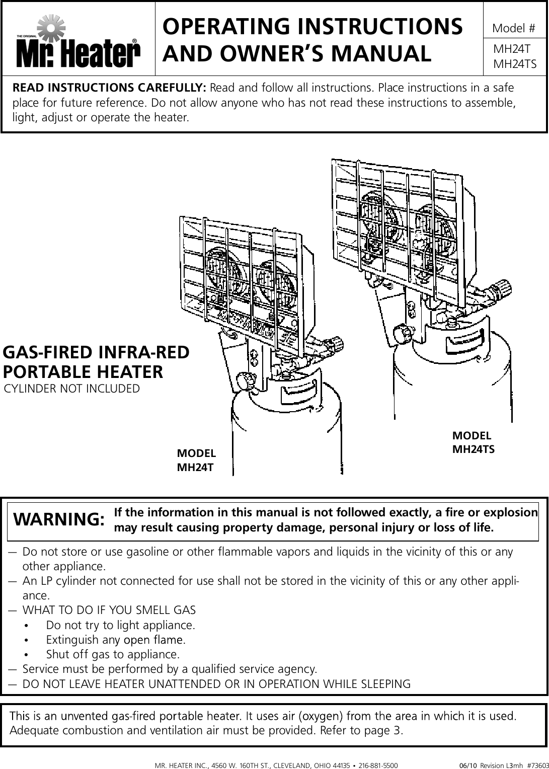 Page 1 of 8 - Mr-Heater Mr-Heater-Mh24T-Users-Manual- MH24T_US_mar_27  Mr-heater-mh24t-users-manual