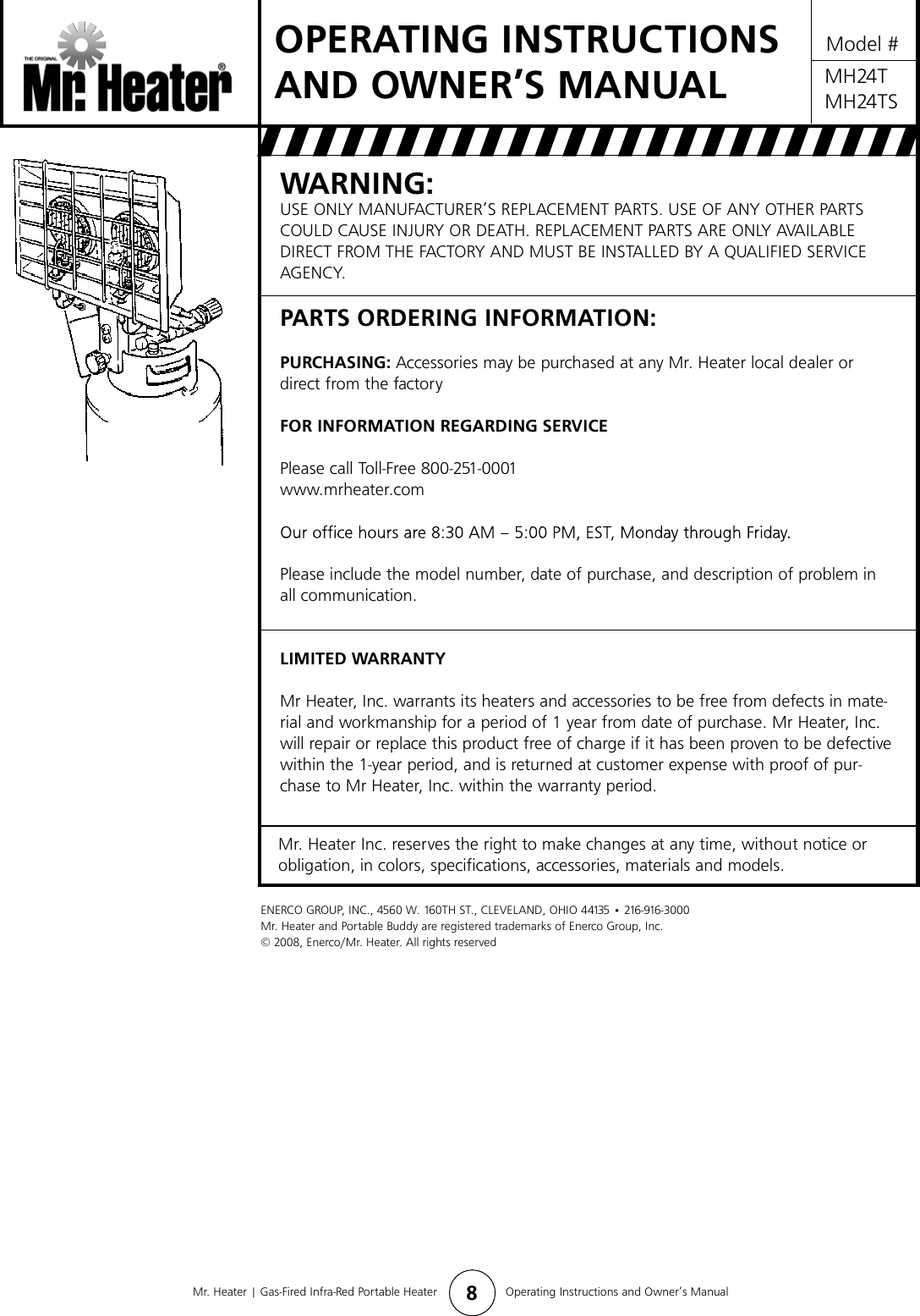 Page 8 of 8 - Mr-Heater Mr-Heater-Mh24T-Users-Manual- MH24T_US_mar_27  Mr-heater-mh24t-users-manual