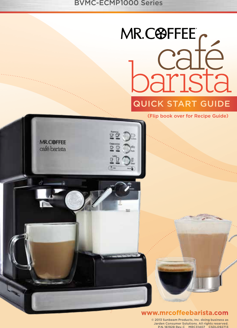 Page 1 of 12 - Mrcoffee Mrcoffee-Cafe-Barista-Users-Manual-  Mrcoffee-cafe-barista-users-manual