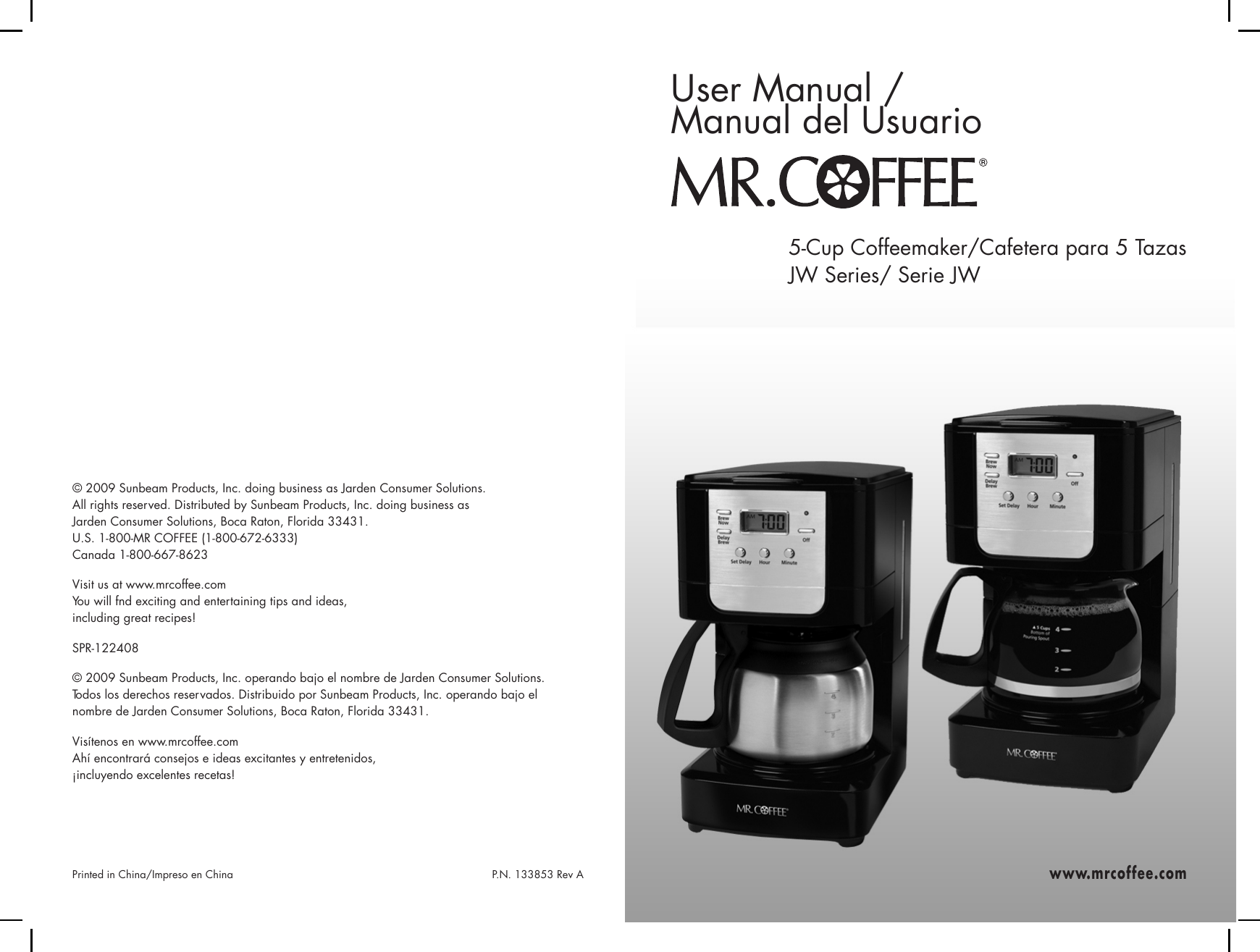 Mrcoffee Jwx3 Users Manual JWX 9 IB