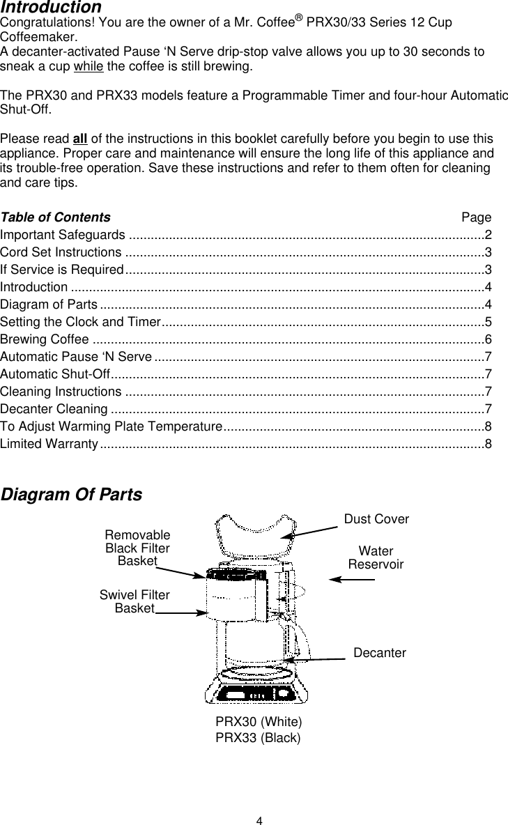 Mr Coffee Parts Diagram - Diagram Resource Gallery
