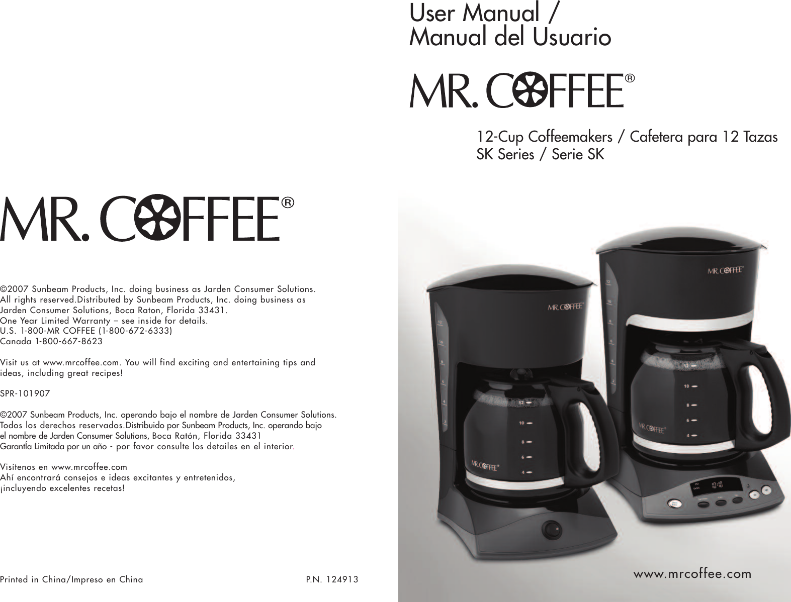 12 Cup Mr Coffee Owners Manual Mr Coffee Cafetera Manual