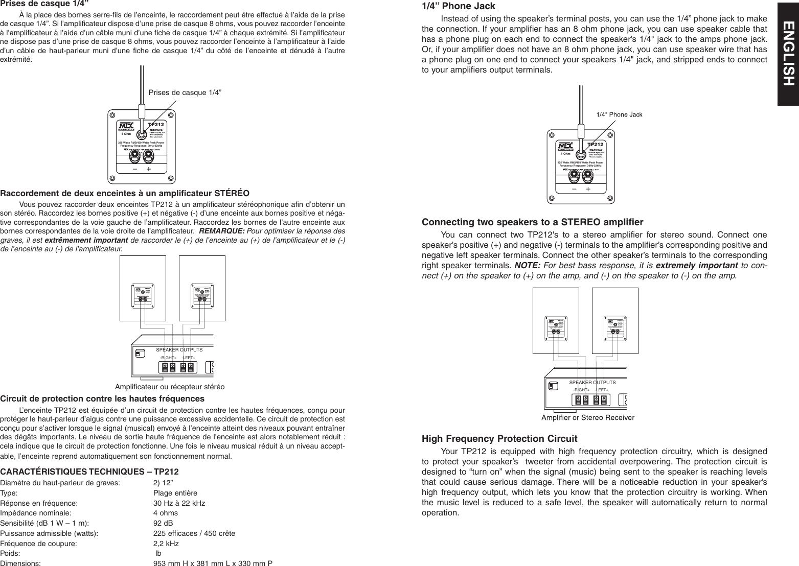 Page 3 of 6 - Mtx-Audio Mtx-Audio-Mtx-Tp212-Users-Manual- TP212 Owners Manual (21A7398)  Mtx-audio-mtx-tp212-users-manual