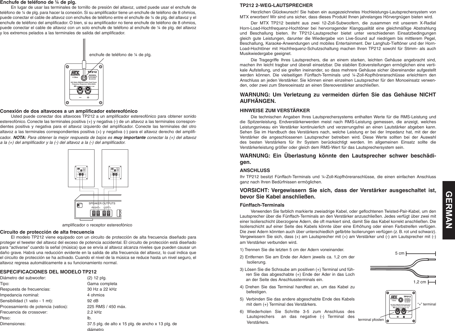 Page 6 of 6 - Mtx-Audio Mtx-Audio-Mtx-Tp212-Users-Manual- TP212 Owners Manual (21A7398)  Mtx-audio-mtx-tp212-users-manual