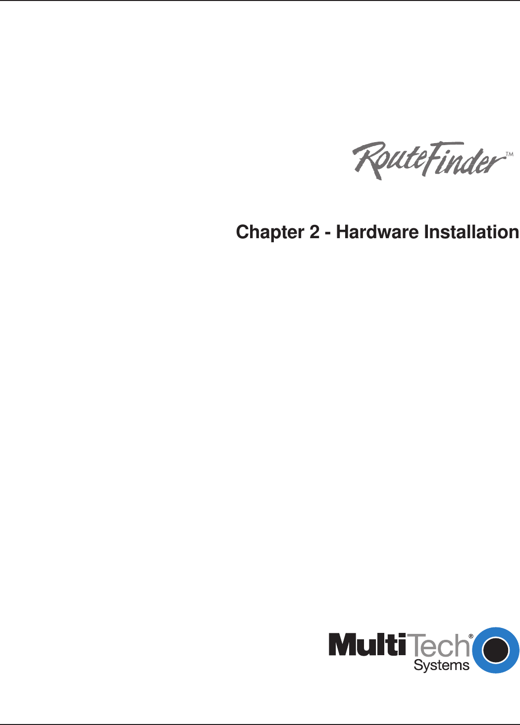 Chapter 2 - Hardware Installation