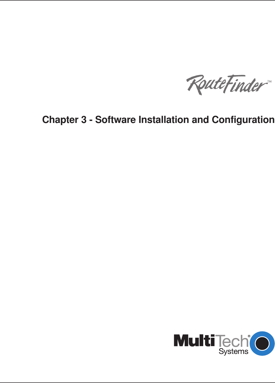 Chapter 3 - Software Installation and Configuration