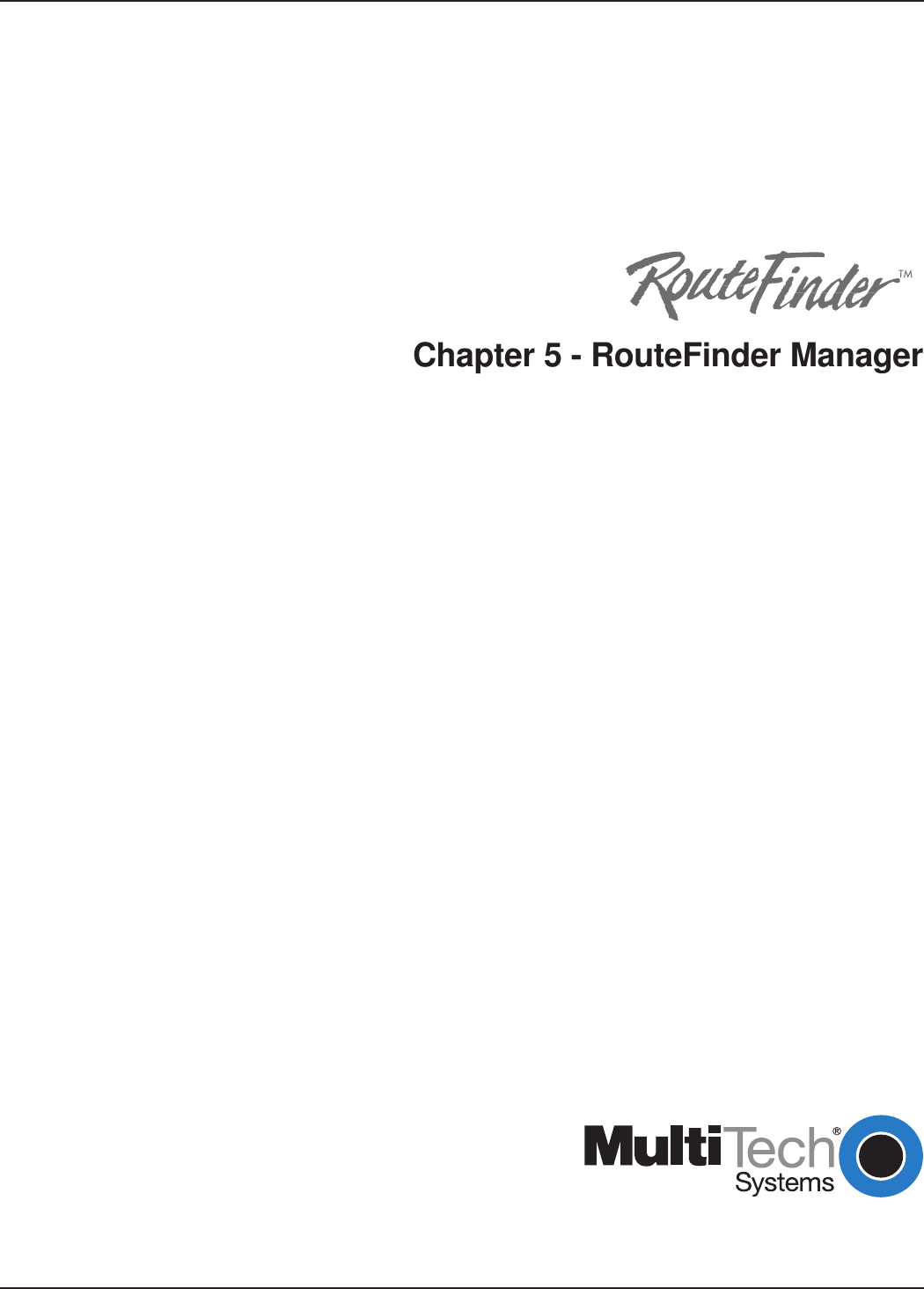 Chapter 5 - RouteFinder Manager